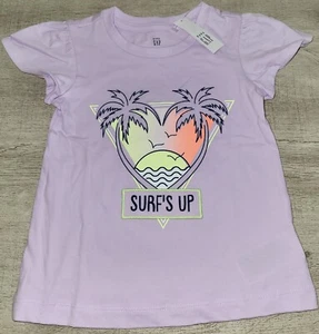Camiseta Baby GAP Niña Pequeña Surf's Up Púrpura Playa Talla 2T Nueva con Etiquetas - Imagen 1 de 5