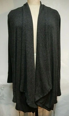 Velvet by Graham & Spencer Charcoal Heather Open Front Cardigan Sweater SZ XS - Image 1 of 4