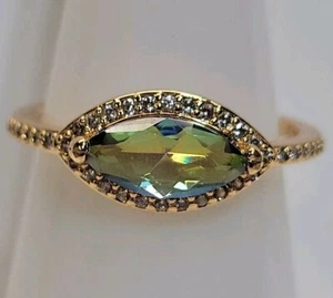 Ring Bomb Party Azure Blue Bi Color Tourmaline SIZE 7 **NEW** - Picture 1 of 11