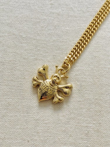 Collana Dior x Stussy Ape Teschio Argento 925 Placcato Oro (20” 22” Regolabile)