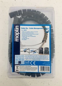 Maplin Cable Zip Computer AV Cable Tidy Management System 1.5m Black RS62S - Picture 1 of 4