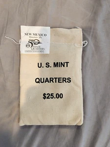 2008-P New Mexico State Quarters $25 Sewn Mint Bag (100 Coins) - Picture 1 of 1