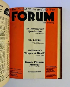 1939 GRAPES OF WRATH John Steinbeck in "Forum and Century" 6 Issues Politics War - Picture 1 of 16