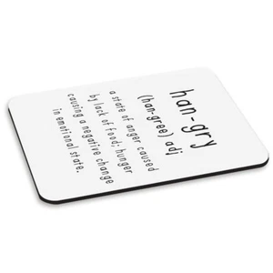 HANGRY DEFINITION PC COMPUTER MOUSE MAT PAD - Funny Hungry Quote Sarcastic - Picture 1 of 1