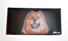 Chow Chow dog Checkbook Cover Custom Painted Leather