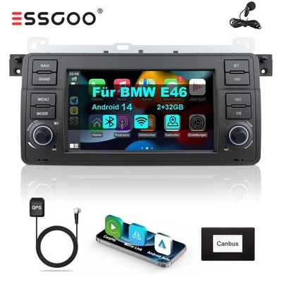 Apple Carplay Für BMW 3er E46 M3 Rover 75 MGZT Android 15 Autoradio GPS RDS WiFi - Bild 1 von 4