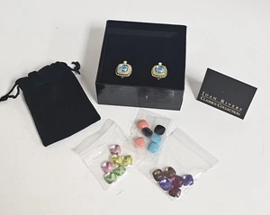 Joan Rivers Clip Earrings Interchangeable Rhinestones 10 Colors Box Paperwork - Picture 1 of 4