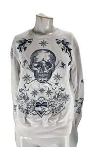 Alexander McQueen Men's Sweatshirt Small Skull Tattoo Embroidered Graphic... - Picture 1 of 11