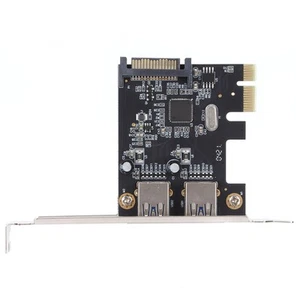 Carte d'extension PCIE USB3.0 5 Gbit/s transmission haute vitesse deux ports bureau - Photo 1/8