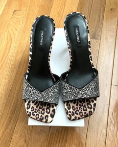 Zapatos sin cordones de tacón alto con estampado de leopardo Nine West 9M - Imagen 1 de 6