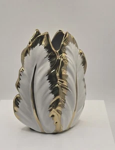 Nordic Light Luxury Gold Painted Ceramic High-End Vase 6.5" Hollywood Regency - Picture 1 of 4