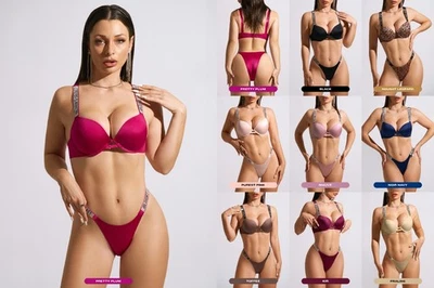 Victoria's Secret Shine Strap - MULTI BRA + BRIEF SET - Classic SATIN lingerie - Image 1 of 4