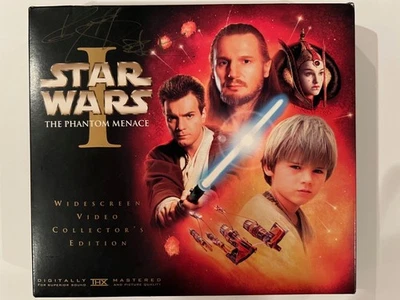 Star Wars: Phantom Menace (VHS WS Edición Coleccionista. Caja Set) 3x FIRMADO POR RAY PARK Foto 1 de 4