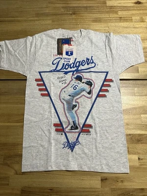 Винтажная футболка LA Dodgers торнадо 90-е 1995 Hideo Nomo Los Angeles новая с ценниками маленькая - Изображение 1 из 4