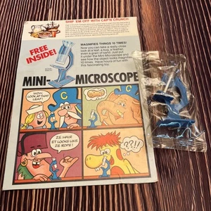 Vintage Cap’n Crunch Cereal Mini Microscope New Sealed Blue With Box Panel - Picture 1 of 3