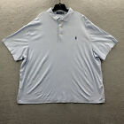 POLO RALPH LAUREN Polo Shirt Mens 4XB Striped Short Sleeve Blue White*