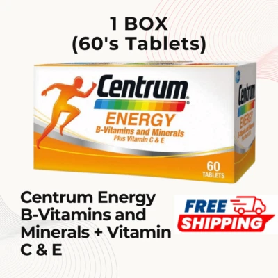 1x 60's New Centrum Energy B-Vitamins and Minerals + Vitamin C & E Free Shipping - Image 1 of 4
