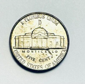 1943D Error Jefferson Depresión de níquel en la espalda y golpeado sin circular ¡Limpio! - Imagen 1 de 2