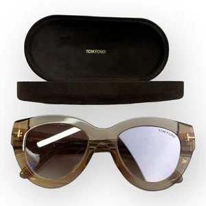 Nuovi occhiali da sole Tom Ford Slater TF658 45Z 51 21 140*2 donna beige marrone chiaro - Foto 1 di 12