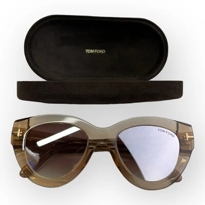 Nuevo Tom Ford Slater TF658 45Z 51 21 140*2 Mujeres Beige Transparente Marrón Gafas de Sol Foto 1 de 4