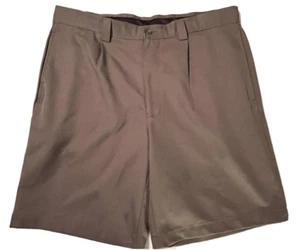Van Huesen Shorts Men's 36 Pleated Front  Hiking Chino 4 Pocket Brown - Picture 1 of 5