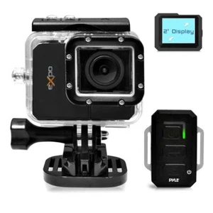 Pyle Hi-Res Action Cam 20MP HD Video 2" LCD & Remote Built-in Wi-Fi PSCHD90BK - Picture 1 of 7