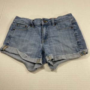 J.Crew Stretch Girl's Blue Jean Shorts - Blue Denim - Size 24 (27x3) - EUC - Picture 1 of 10