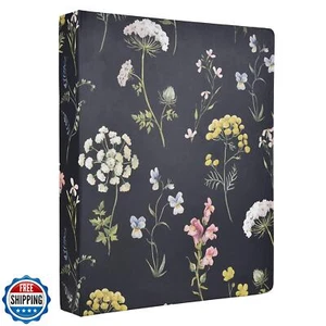 Vintage Floral Hardcover 3 Ring Binder, 1 Inch Round Rings with Interior Pock - Picture 1 of 4