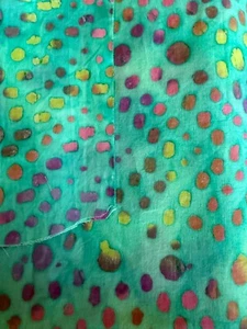 1.3 yds x 45” Teal Blue Cotton Dots Pattern Batik Fabric Quilting Craft Apparel - Picture 1 of 4