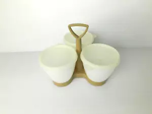 Server contenitore vintage Tupperware Condiment Caddy 3 con supporto - Foto 1 di 10