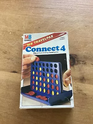 Travel Connect 4 Board Game 4 in a Row Vintage MB Games, Complete - Image 1 of 4