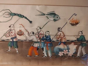 Mid 19th Century Tongcao Antique Chinese Watercolor Painting on Rice Pith Paper - Picture 1 of 6