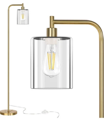 Industrial Floor Lamp for Living Room Modern Standing Lamp with HD Glass Shade - Image 1 of 4