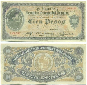 URUGUAY NOTE 100 PESOS 1918 COUNTERFEIT P 16X XF - Picture 1 of 1