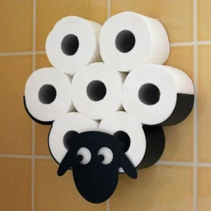 Sheep Toilet Roll Holder Wall Mounted Decor Metal Face Tissue Storage Novelty - Picture 1 of 24