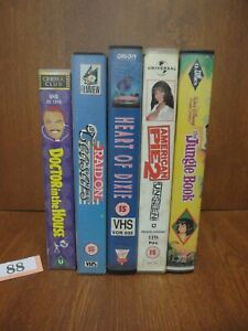 5 x VHS Videos - Disney Jungle Book / American Pie 2 / Doctor in the House