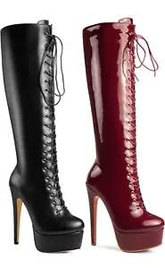 ANN CREEK Women's 'Niwen' Knee High Stiletto Heels Platform Boots - Picture 1 of 8