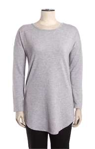 Gilligan & O'Malley Size S Cozy Gray Oversized Sweatshirt, Open Back, Drop Tail - Picture 1 of 8