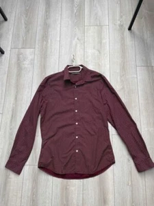 Angelo Litrico Hombres Camisa Manga Larga Rojo M Borgoña - Imagen 1 de 8