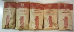 5 NOS National Lock Cabinet Catch Pulls N61-308 Chrome w/RED Lines, Deco/Vintage - Picture 1 of 3