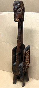 Vintage Witco Wood Carved Giraffe Furniture Newspaper Magazine Holder Caddy 46" - Picture 1 of 10