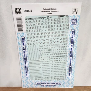 Model Railroad Roman Letters & Numbers Silver Microscale Decals 90004 All Scales - Picture 1 of 3