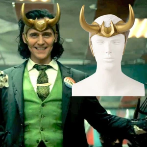 Loki Crown Horns PVC Cosplay Headgear Mask Helmet Halloween Party Costume Props - Picture 1 of 7