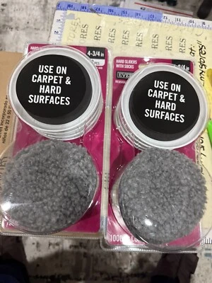 2 件 4 件装 Everbilt 圆形家具移动硬滑块带袜 - 4-3/4 — 第 1/4 张图片