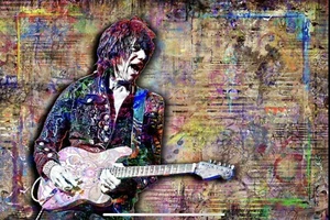 JEFF BECK Poster, Jeff Beck Guitar Tribute Memorial Print Free Shipping US - Picture 1 of 6