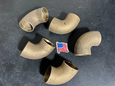 ELKHART EPC CAST BRASS 1-1/2" SWEAT DWV ELBOW QTY (5) *MADE IN USA*