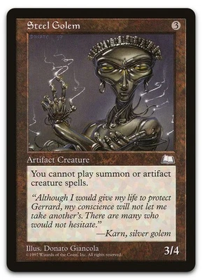 Steel Golem (LP) Weatherlight WTH Magic MTG - Image 1 of 2