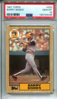 Topps Barry Bonds 1987 radiocontrol novato PSA 10 gemas MT #320 - Foto 1 de 2