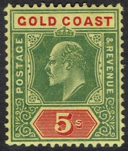 GOLDKÜSTE 1907 KEVII 5/- - Bild 1 von 2