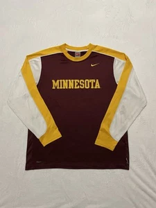 Vintage Nike Team Minnesota Golden Golphers Long Sleeve Shirt Mens Large Red - Picture 1 of 11